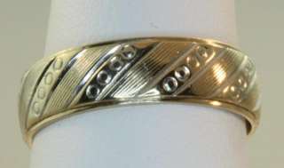 10k yellow gold 6mm comfort fit wedding band ring 4.8g estate vintage 