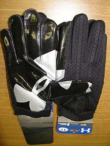   Armour Possession ColdGear Football Receiver Gloves, Black/Silver