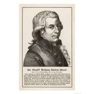 Wolfgang Amadeus Mozart the Austrian Composer Giclee Poster Print 