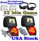   LCD Car Headrest Monitor DVD CD MP3 Player IR Headphones Handles