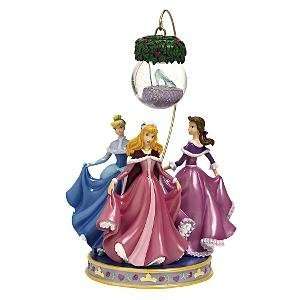 Disney Princess Winter Snowglobe Ornament Cinderella Belle Aurora 