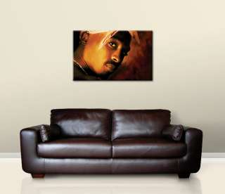TUPAC 2pac hip hop Signed CANVAS ART PAINTING 30 x 18  
