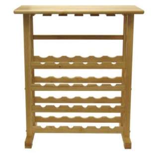 New Winsome 24 Bottle Wooden Wood Wine & Glass Rack  