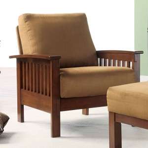 NEW Mission Style Oak & Rust Chair Furniture  