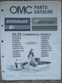   Johnson Evinrude Outboard Parts Catalog 45, 55 HP Commercial FREE SHIP