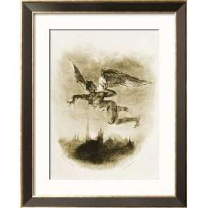  Mephistopheles Flies over a City, Framed Poster Print by 