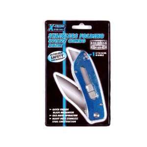  KR Tools Stainless Folding Utility Knife, Blue