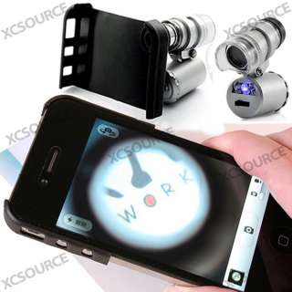   LED Cellphone Mobile Phone Microscope Micro Lens For iphone 4S 4G DC77