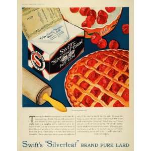  1930 Ad Swift Silverleaf Cooking Baking Lard Pie Fruit 
