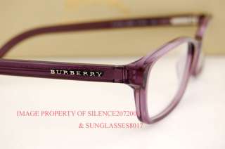 Brand New BURBERRY Eyeglasses Frames BE 2073 3006 VIOLET 100% 