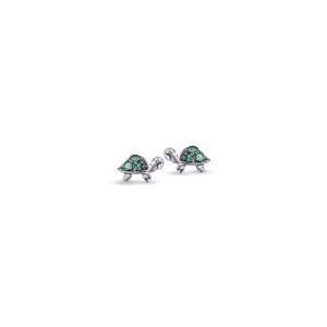   Garnet Turtle Stud Earrings in 14K White Gold drop earrings Jewelry
