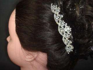 Bridal Rhinestone Faux pearl headpiece crystal Hair tiara Comb HR164 