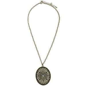 Capelli New York Metal Chain Necklace With Metal Cut Out Pendant With 