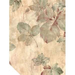  Wallpaper Tuscan Grape Leaves on Multi Beige Tan Faux 