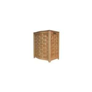  Bowed Front Laundry Hamper   Natural Finish   by Oceanstar 