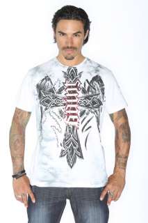 mens red chapter clothing ambigram shirt in the saint sinner design in