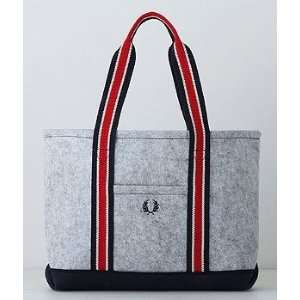  AUTH JAPAN MAGAZINE LIMITED FRED PERRY THICK GREY TOTE BAG 