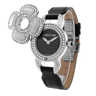 CERRUTI New Swarovski Crystal Swiss Watch Black Dial  