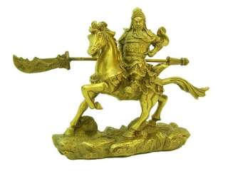 The Great God Of War Brass Kwan Kong On Horse Statue  
