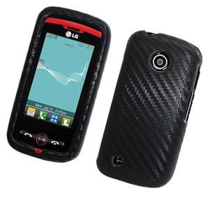 For MetroPCS LG MN270 Beacon Phone Black Carbon Fiber Fabric Hard Case 