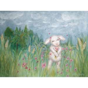 Sweet Pea in the Field Canvas Reproduction