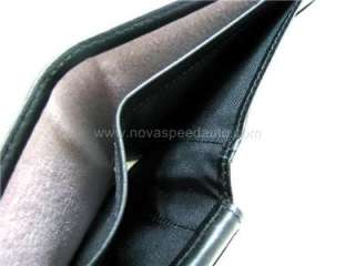 Real~Carbon~Fiber~Genuine~Leather~Black~Wallet~Fold~Bl~  