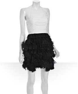 Alice & Olivia black and white silk blend Stacey poof skirt dress 