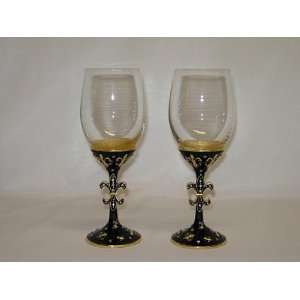  Italian Arthur Court champagne flute / wine glass 2 pc set 