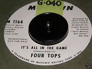 Four Tops   Its All In The Game Motown Soul 45 RPM  
