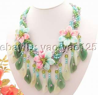   multi color crystal, green agate, multi color shell flower, good
