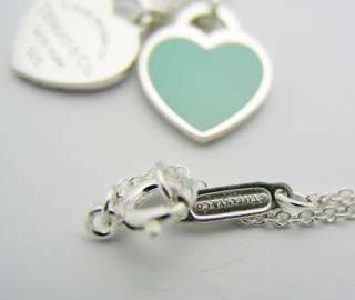   Tiffany & Co Double Blue Hearts Necklace in Sterling Silver.925  