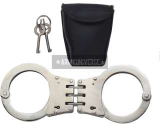 Silver Deluxe Hinged Handcuffs 613902300934  