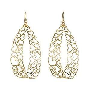   Kris Nations 14K Gold Plated Large Open Heart Hoop Earrings Jewelry