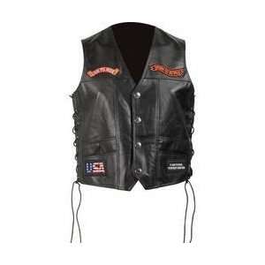   Platetrade Solid Genuine Leather Motorcycle Vest (Medium) Electronics