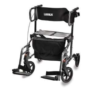  HybridLX Rollator Transport Chair By Lumex (Titanium 
