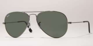   Ban RB3025 W0879 58mm Aviator Large Gunmetal Crystal Green Sunglasses