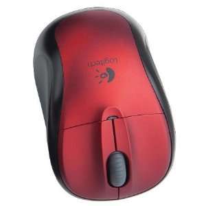 Logitech V220 Scarlet Cordless Mouse Ergonomically Designed Natural 