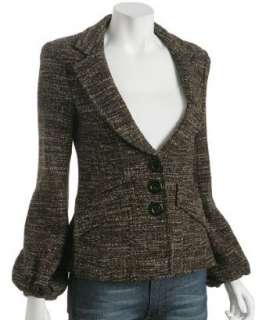 Nanette Lepore brown tweed Edwardian jacket  