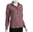 just a cheap shirt red plaid stretch cotton rolled sleeve shirt