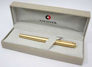 Sheaffer Agio Fountain Pen, Brushed Gold, Fine Nib  