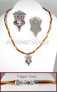 NFL SAN FRANCISCO 49ERS AUTHENTIC LEATHER CORD NECKLACE  