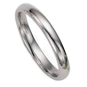  3.0 Millimeters White Gold Polished Wedding Band Ring 14Kt 