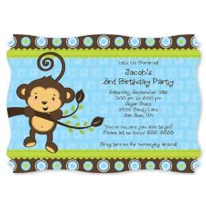  Monkey Boy   Personalized Birthday Party Invitations With 