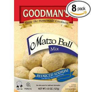 GOODMANS Reduced Salt Matzo Ball Mix, 4.5 Ounce Boxes (Pack of 8 