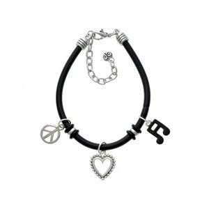   Musical Notes Black Peace Love Charm Bracelet: Arts, Crafts & Sewing