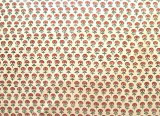 Hand Printed, Sheer Cotton, Block Print. 5 Yards. New, India Fabric 