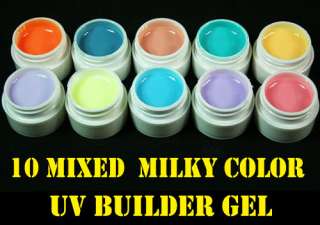 10X Pure Milky Color Cream UV Builder Gel Nail Art #8ML  