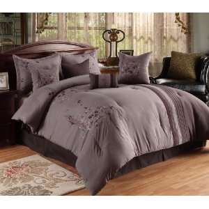   Oversized and Overfilled Comforter Set, Plum, Queen