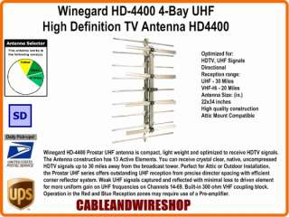 Winegard HD4400 4 Bay HDTV UHF/ VHF Hi Antenna HD 4400  