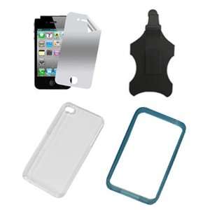  4 Piece Protection Accessory Kit For Iphone 4G   (Mirrored 